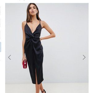 NWT Asos Middy Strappy Satin Dress